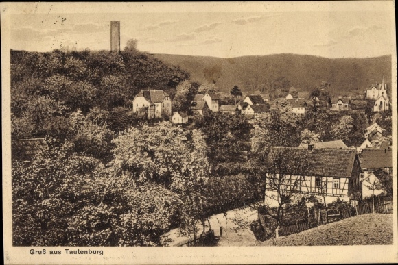 Postcard Tautenburg im Saale Holzland district, general view