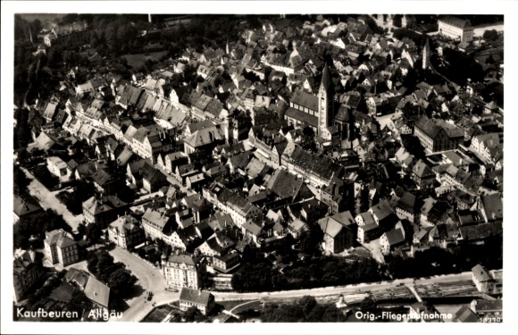 Postcard Kaufbeuren on the Wertach in Swabia, aerial photograph