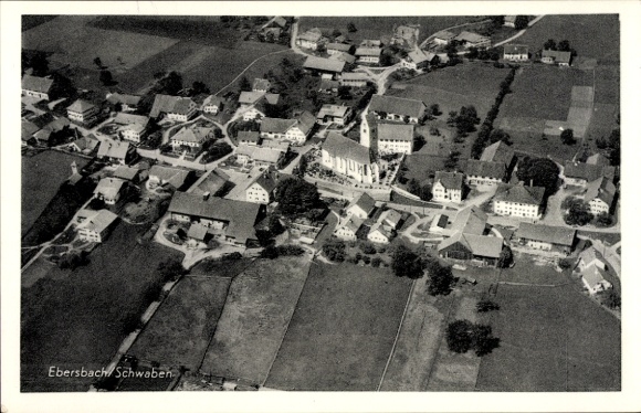 Postcard Ebersbach Buch in Swabia Bavaria, aerial photograph