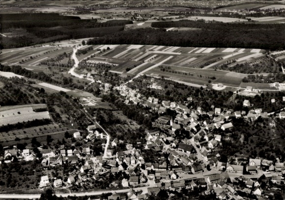 Postcard Albershausen in Württemberg, aerial photograph