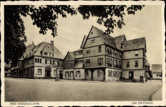 Postcard Bad Nassau an der Lahn, Town Hall
