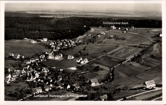 Postcard Hallwangen Dornstetten in the Black Forest Württemberg, aerial photograph