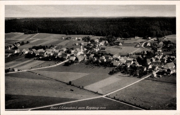 Postcard Boos in Swabia, aerial photograph