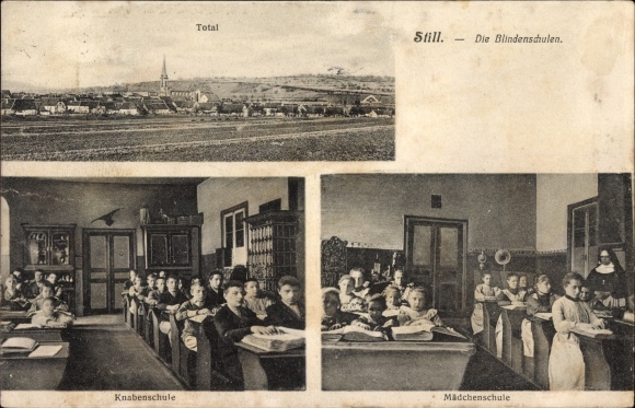PC Still Alsace Bas Rhin, schools for the blind, girls&#39; school, boys&#39; school, total view