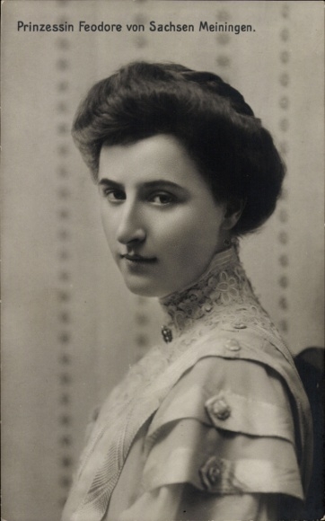 Postcard Princess Feodore of Saxe Meiningen, Portrait, Feodora
