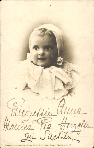 Ak Prinzessin Anna Monika Pia, Herzogin zu Sachsen