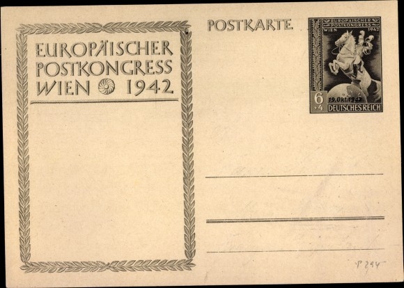 Ganzsachen Ak Wien, Europäischer Postkongress 1942