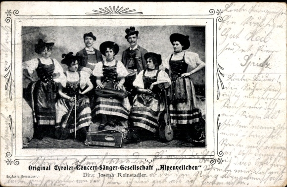 Postcard Original Tyrolean Concert Singers Society Alpenveilchen, Cond. Joseph Reinstadler
