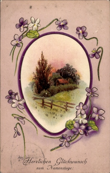Postcard Happy Name Day, Little Hut