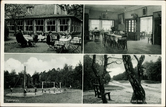 Postcard Wardenburg in Oldenburg?, coffee house Streek, playground