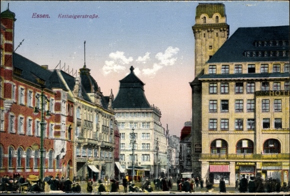 Postcard Essen in the Ruhr area, Kettwigerstrasse