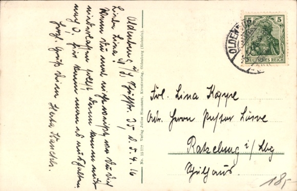 Postcard Oldenburg in Holstein, Hoheluftstraße