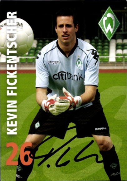 Autogrammkarte Fußballer Kevin Fickentscher, Werder Bremen, Autogramm