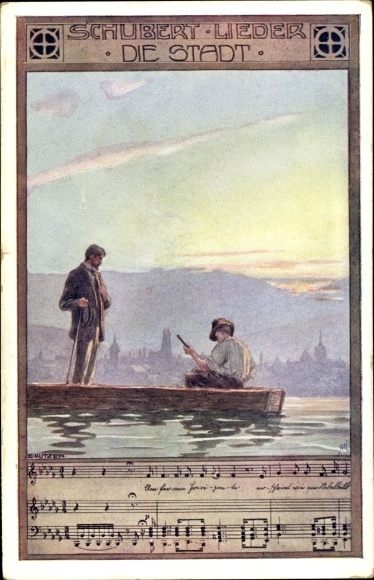 Artist song Postcard Kutzer, Ernst, Schubert songs, the city