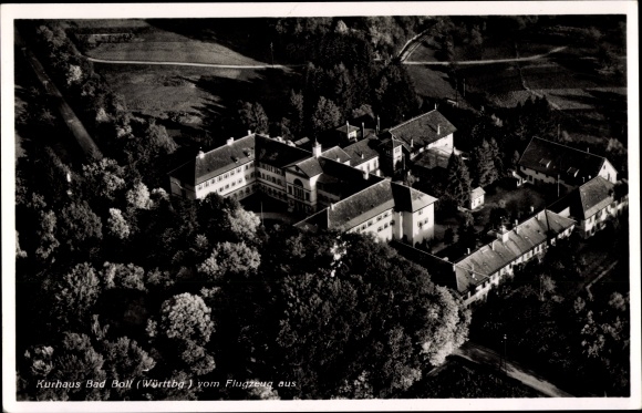 Postcard Bad Boll in Württemberg, aerial photo of the Kurhaus and the surrounding area