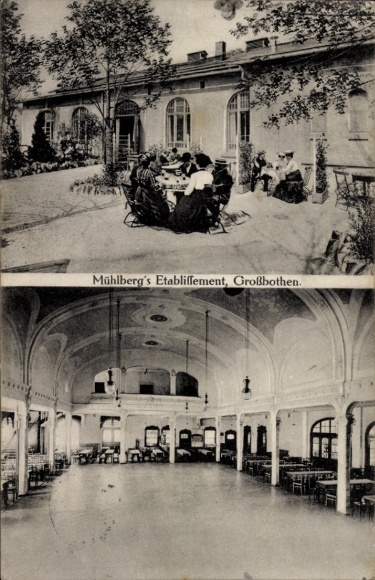 Ak Großbothen Grimma in Sachsen, Mühlberg's Etablissement