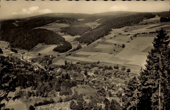 Ak Marktgölitz Probstzella Thüringen, Gesamtansicht vom Pfarrberg aus