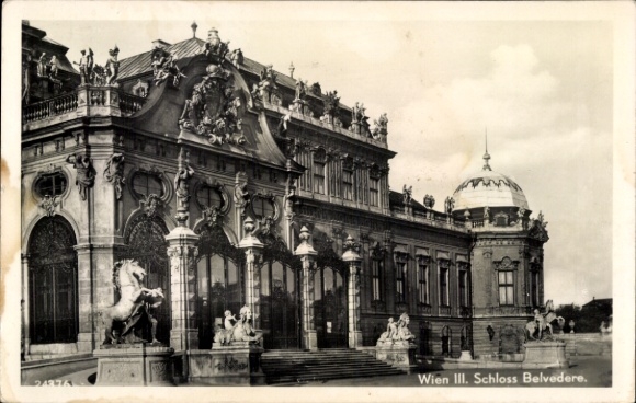 Postcard Vienna 3 Landstrasse, Belvedere Palace