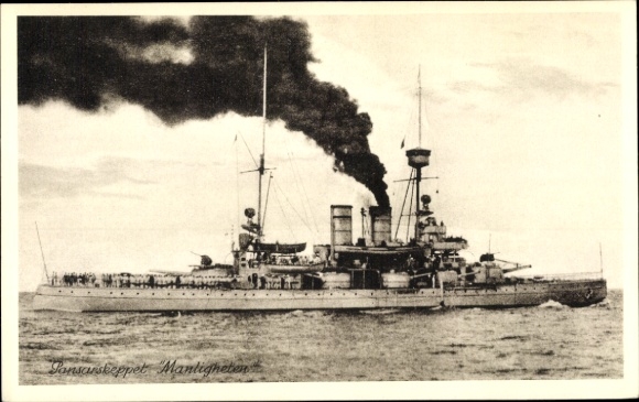 Ak Schwedisches Kriegsschiff, Pansarskeppet Manligheten