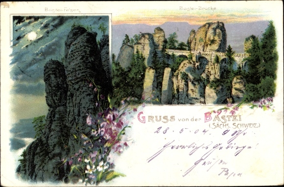 PC Lohmen in the Elbe Sandstone Mountains, bastion, nice detailed view