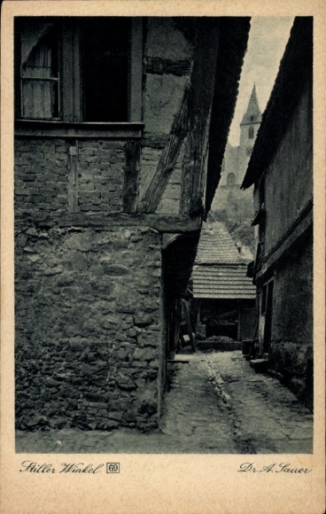 Postcard Zwingenberg on the Bergstraße in Hesse, Stiller Winkel, Dr. A. Sauer Mood Pictures