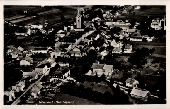 Postcard Teisendorf in Upper Bavaria, aerial photograph