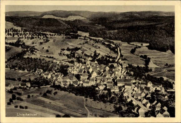 Postcard Unterheinriet Untergruppenbach in Württemberg, aerial photograph