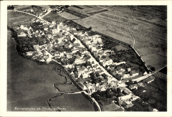 Postcard Rennertshofen in Upper Bavaria, aerial photograph