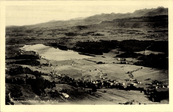 Postcard Niedersonthofen Waltenhofen in the Oberallgäu, aerial photograph