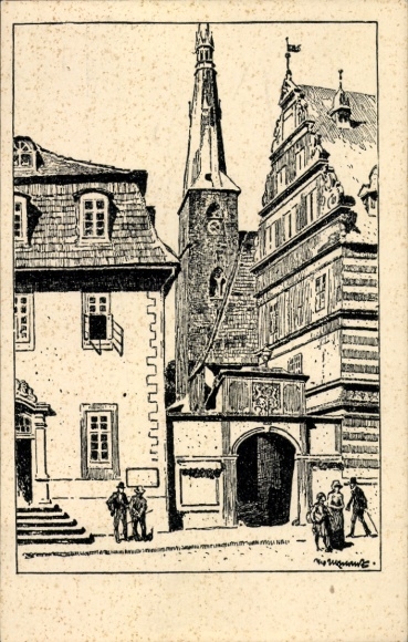 Künstler Ak Ubbelode O., Hameln in Niedersachsen, Rathaus, Hochzeitshaus