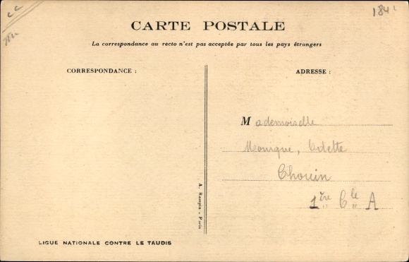 Artist Postcard Poulbot, National League against the Slums, Why don&#39;t you come to school