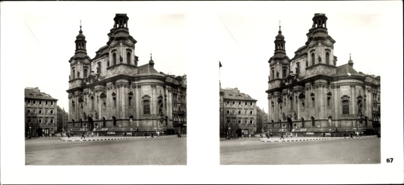 Stereofoniczny obraz przestrzenny zdjęcie Praga Praga, Stare Miasto, Rynek Staromiejski, Kościół św. Mikołaja