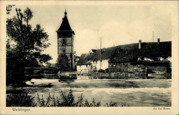 Ak Waiblingen in Württemberg, an der Rems, Turm