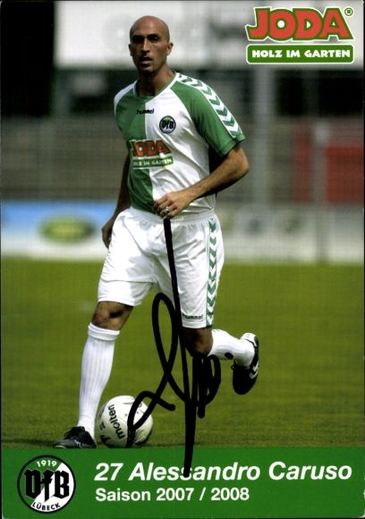Autograph card footballer Alessandro Caruso, VfB Lübeck, autograph