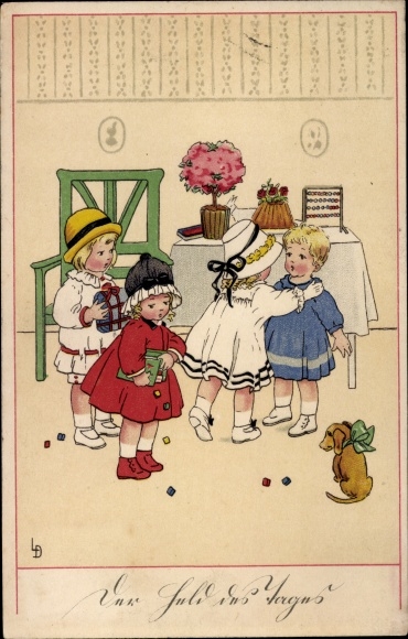 Artist PC Döring, Lia, the hero of the day, birthday congratulations, cake board, Meissner and book
