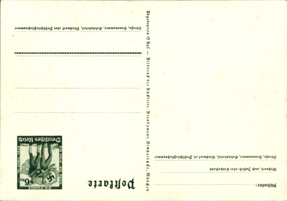 Postal stationery Postcard Klein, One People, One Reich, One Führer, Anschluss of Austria 1938, Greater Germany