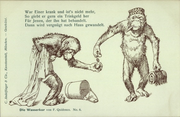 Kunstenaar Ak Quidenus, Fritz, The Water Cure No. 6, gehumaniseerde apen, tips