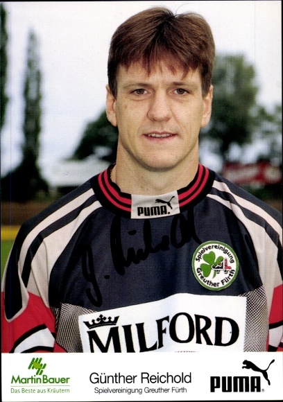 Autograph card footballer Günther Reichold, SpVgg Greuther Fürth, autograph
