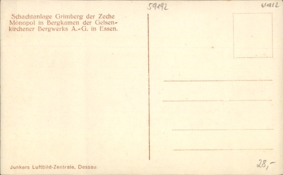 Postcard Bergkamen in Westphalia, Grimberg mine of the Monopol mine