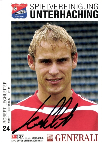 Autograph card footballer Robert Lechleiter, SpVgg Unterhaching, autograph