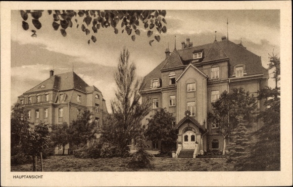Ak Naunhof in de wijk Leipzig, herstellingsoord van het plaatselijke ziekenfonds in Leipzig, hoofdaanzicht
