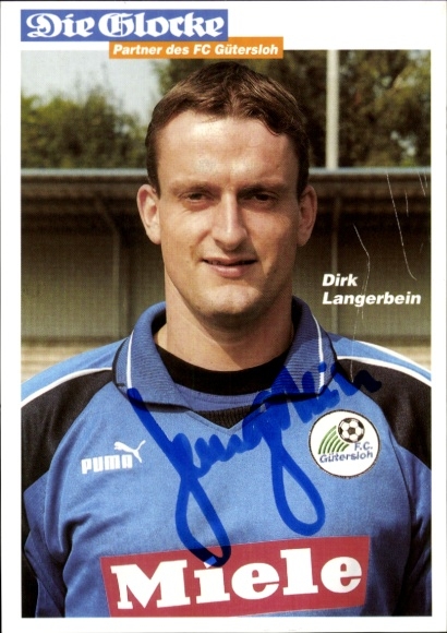 Autograph card footballer Dirk Langerbein, FC Gütersloh, autograph
