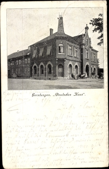 Postcard Gerstungen in Thuringia, Gasthaus Deutsches Haus, exterior view