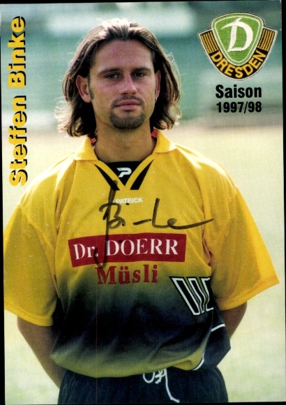 Autogrammkarte Fußballer Steffen Binke, SG Dynamo Dresden, Autogramm