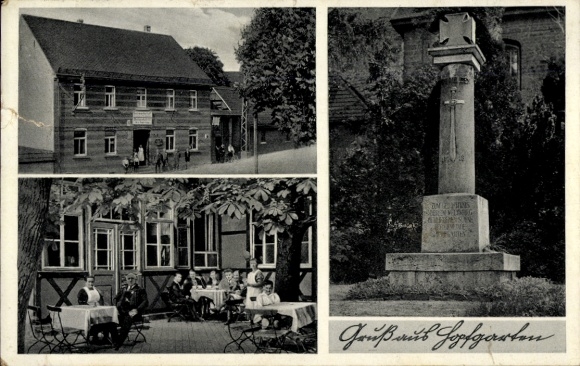 Postcard Vieselbach Erfurt in Thuringia, inn, monument