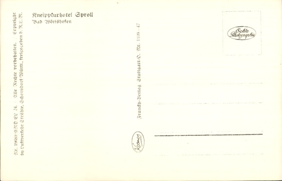 Postcard Bad Wörishofen in Unterallgäu, aerial photograph, Kneippkurhotel Sproll