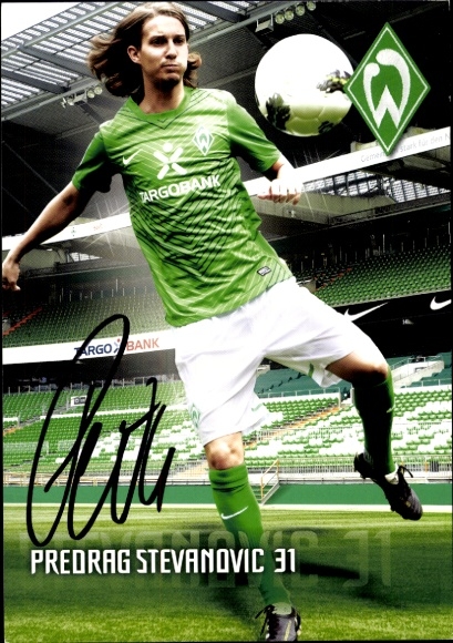 Autogrammkarte Fußballer Predrag Stevanovic, Werder Bremen, Autogramm