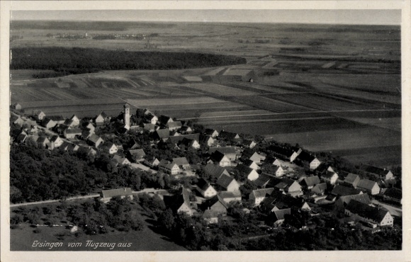 Postcard Ersingen Kämpfelbach in Baden, aerial photograph