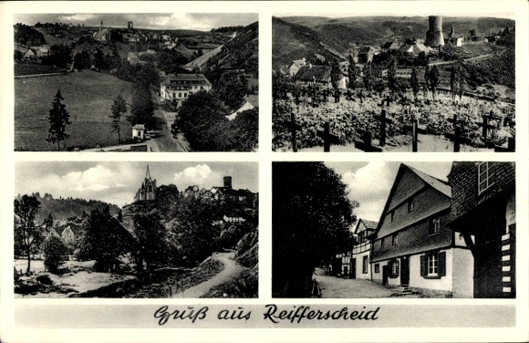 Postcard Reifferscheid near Adenau in the Eifel, general view, youth hostel