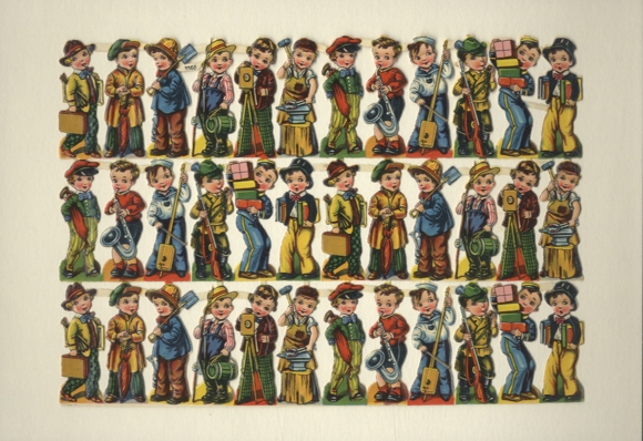 Oblate complete block, PZB 1168, children in different professions, size approx. 17 x 24 cm